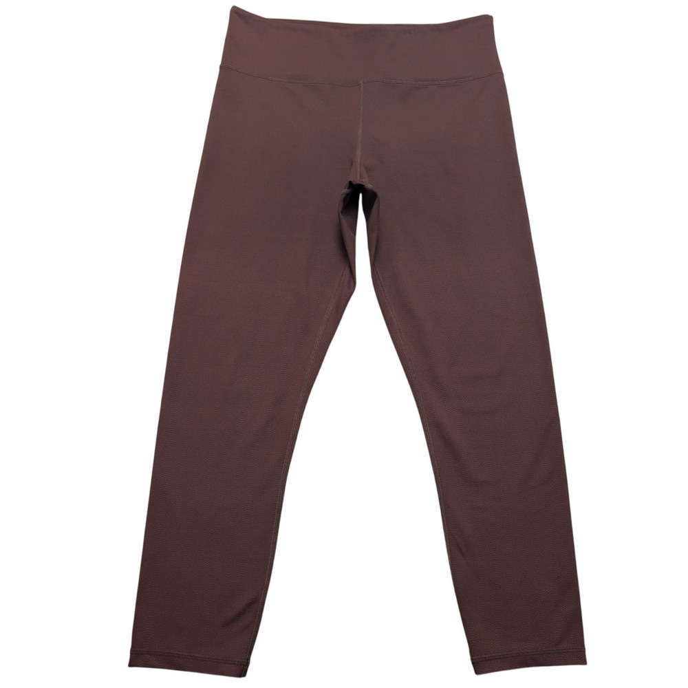 Zyia Active Leggings Womens 14-16 Brown‎ Textured Wave High Rise Crop